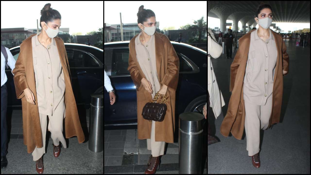 Deepika Padukone teams her beige coat and baggy pants with a Louis Vuitton  bag worth Rs. 2 Lakhs as she gets clicked at the airport 2 : Bollywood News  - Bollywood Hungama