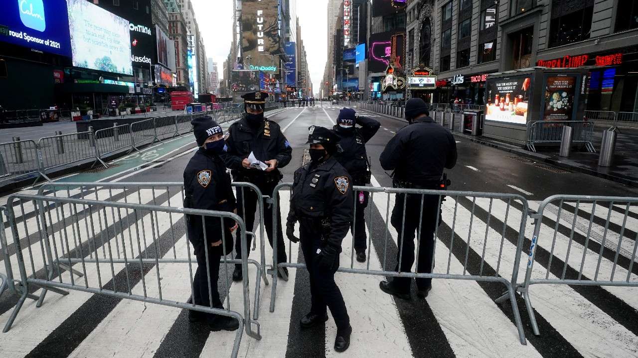 Times Square devoid of people in New York
