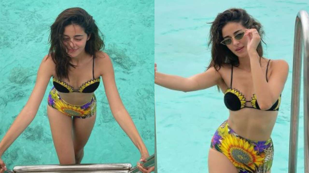 Ananya Panday poses in a chic bikini