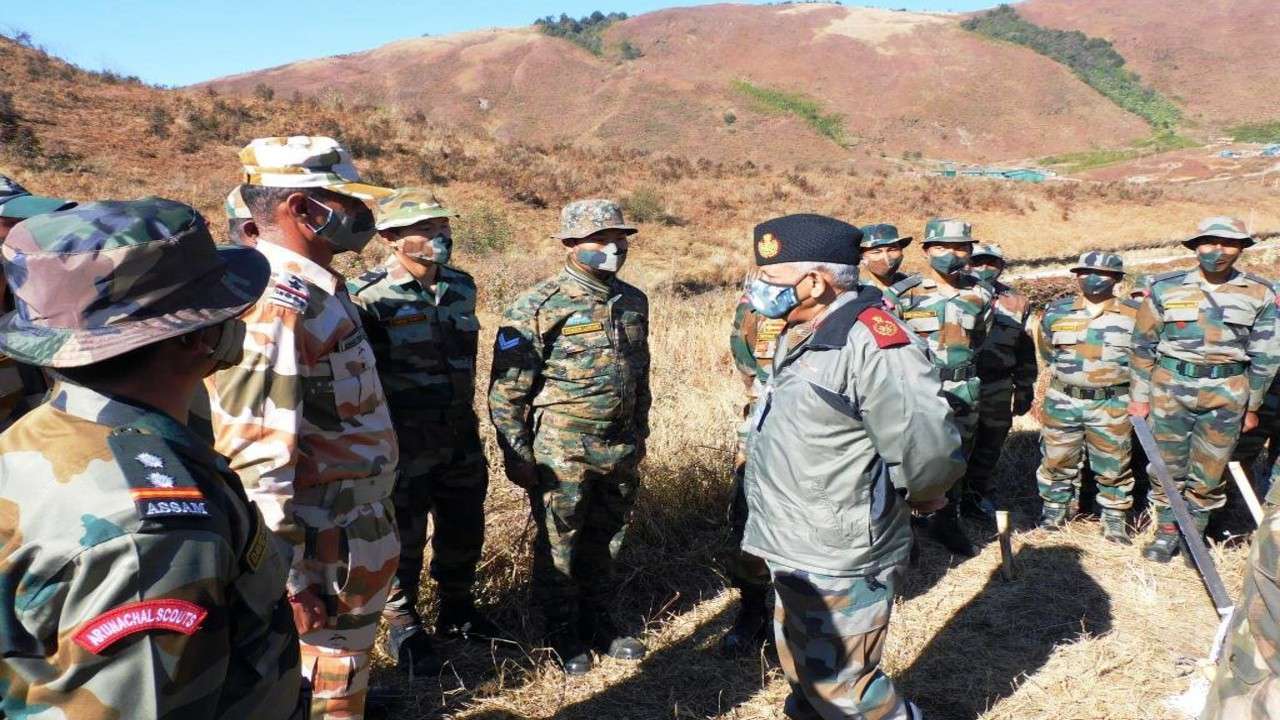 CDS Bipin Rawat interacting with forces in Arunachal Pradesh.