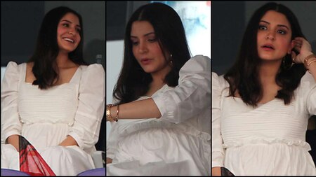Anushka Sharma looks cute as ever in a white outfit