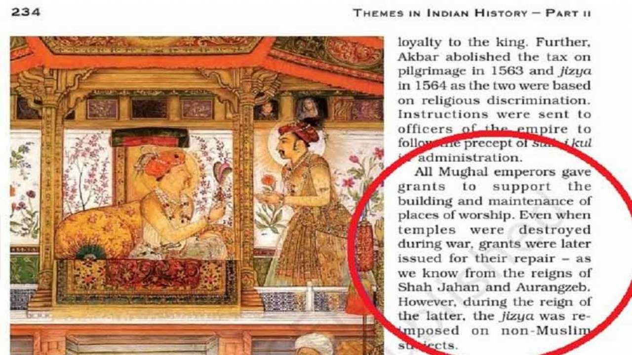 NCERT book claims Aurangzeb gave grants to rebuild temples but has no info on source