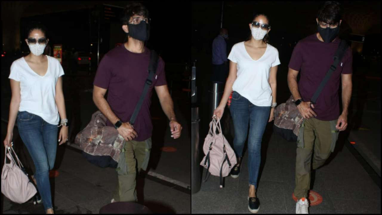 Shahid Kapoor and Mira Rajput's airport look