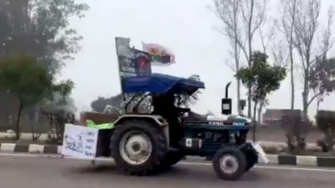 Tractor reverse gear farmers' protest