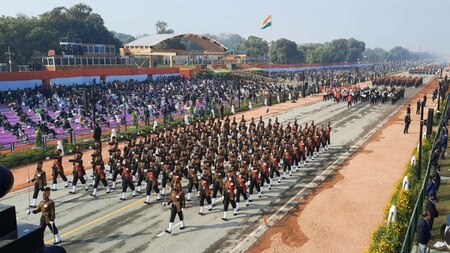 Reduced number of soldiers in marching contingent