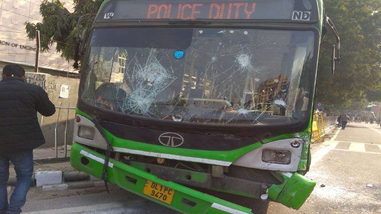 Protestors rammed their tractors into buses