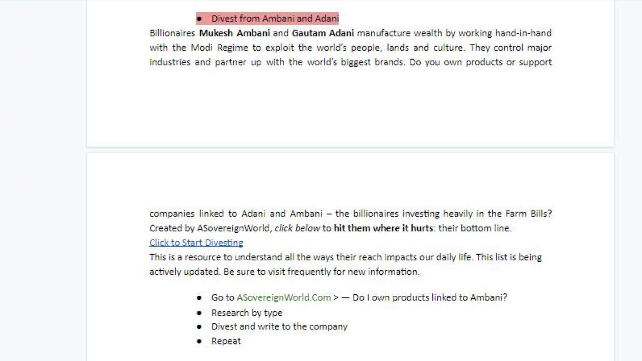 Divest from big business houses