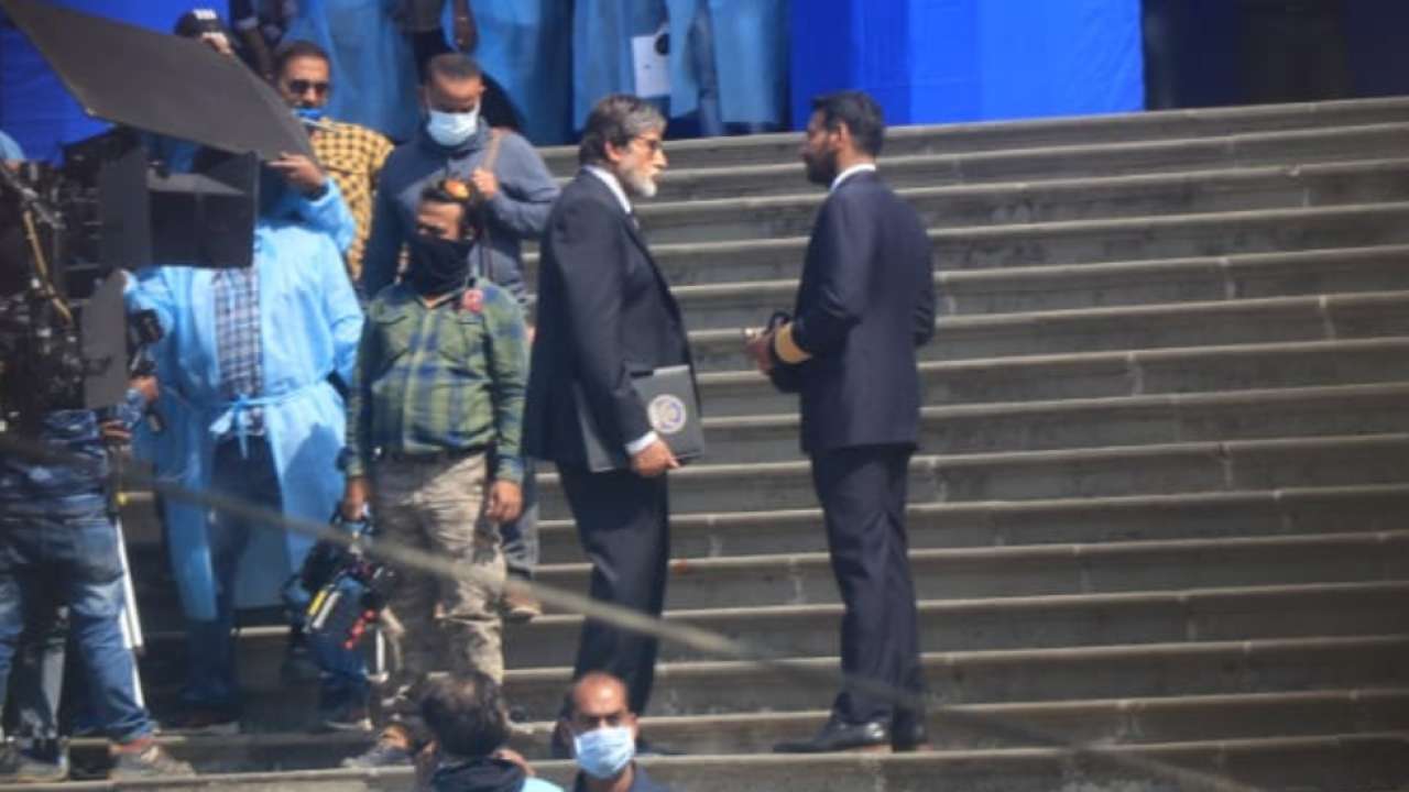 First Photos Amitabh Bachchan And Ajay Devgn Shoot For Mayday In Mumbai