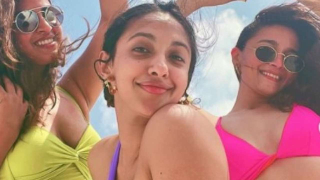 Alia Bhatt gives beachwear goals in pink and red bikini