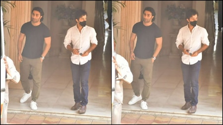 Armaan Jain and Zach Kapoor snapped at Rajiv Kapoor's residence