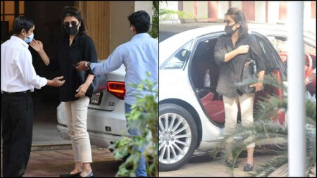 Neetu Kapoor arrives at Rajiv Kapoor's residence