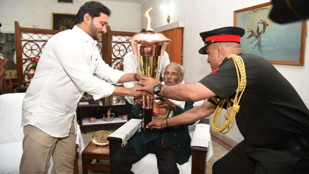 Major General C Venugopal felicitated by CM Jagan Mohan Reddy