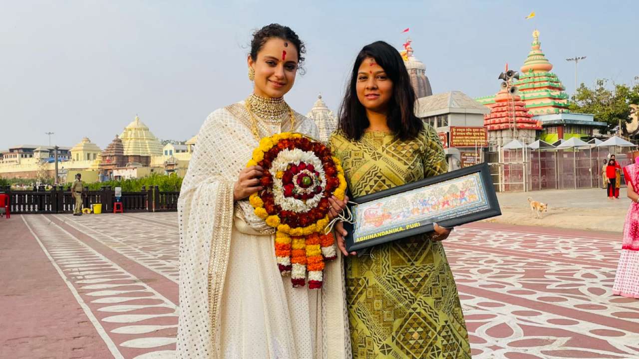 Kangana Ranaut looks ethereal as she visits Lord Jagannath temple