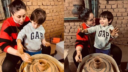Kareena Kapoor Khan bonds with son Taimur Ali Khan over pottery session