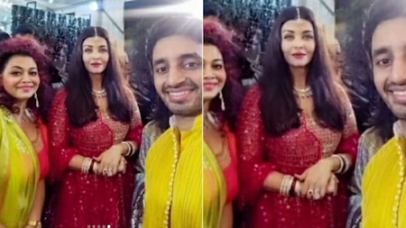 Aishwarya Rai looks stunning in red as she poses for a selfie sans Abhishek Bachchan, Aaradhya