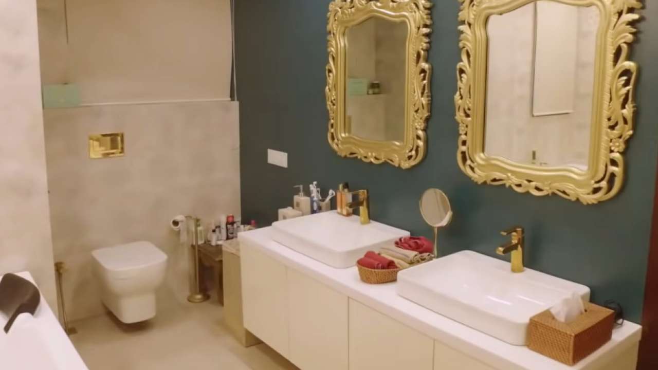 Ravi Dubey and Sargun Mehta's spacious bathroom