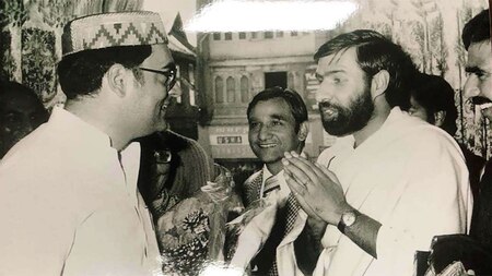 Anand Sharma with late PM Rajiv Gandhi