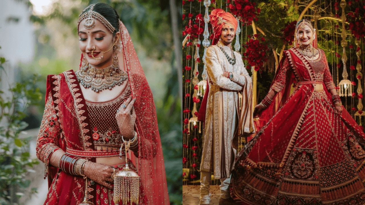 Yuzvendra Chahal Dhanashree Verma Wedding: सब्यासाची नहीं शादी में धनश्री  ने पहना इस डिजायनर का लहंगा, Photos – News18 हिंदी