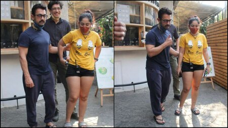 Aamir Khan gets clicked with his children Junaid Khan and Ira Khan