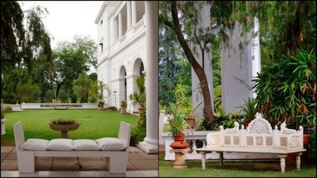 Pataudi Palace - seating area outside
