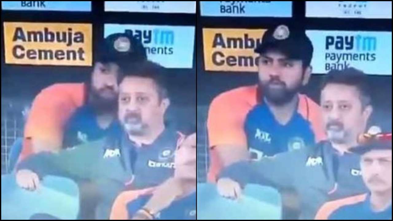 IND Vs ENG 2nd T20I Rohit Sharma Spotted Eating While Hiding Behind