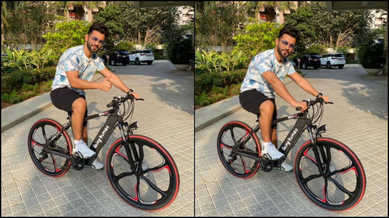 Rahul Vaidya rides cycle gifted by Salman Khan