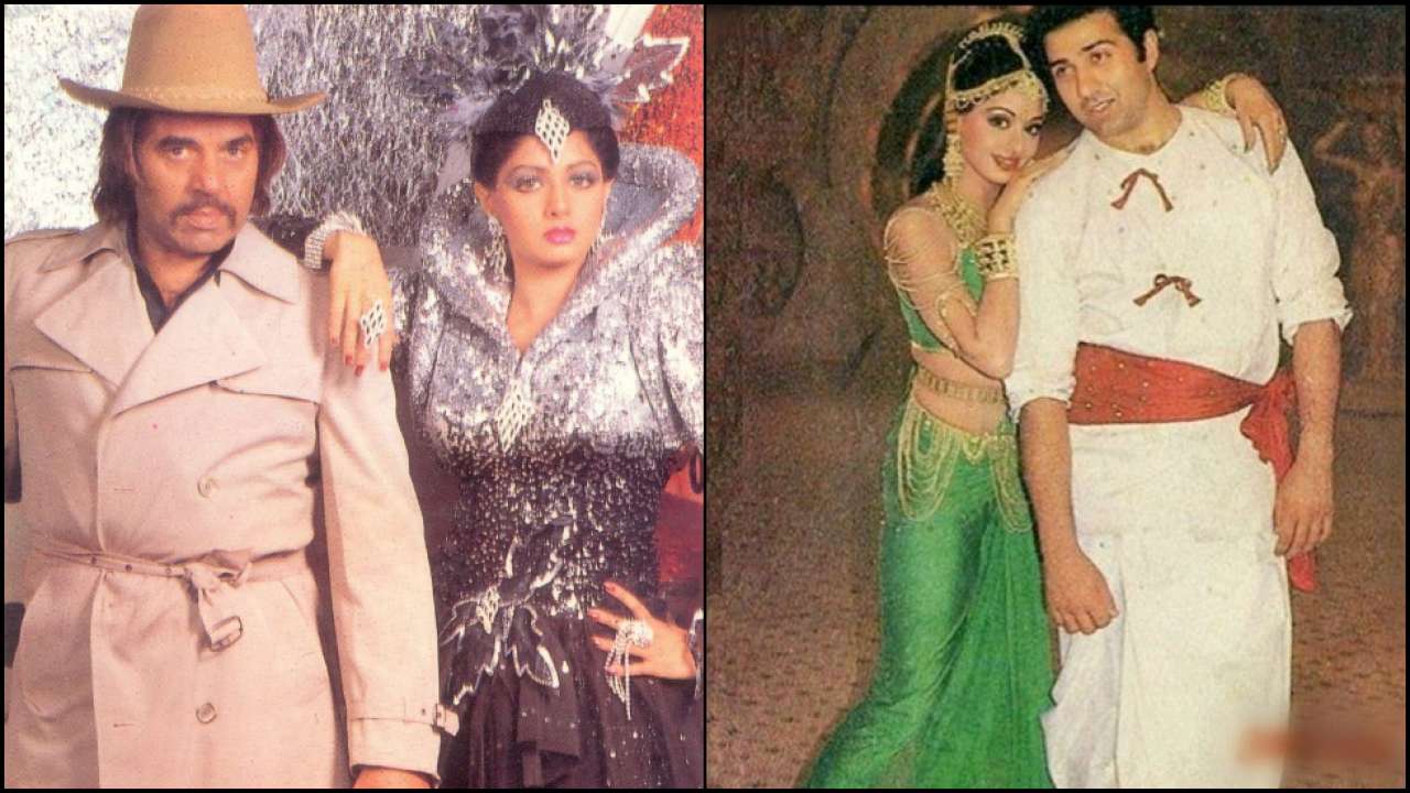 Sridevi with Dharmendra and Sunny Deol Sridevi with Dharmendra and Sunny Deol