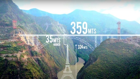 Chenab bridge to be 35 meters higher than iconic Eiffel Tower