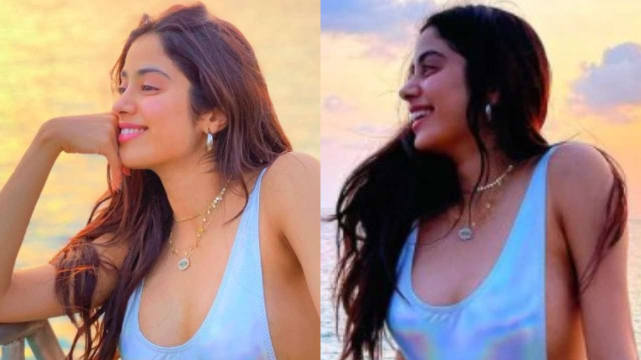 Janhvi Kapoor shares photos in low-back, holographic monokini from  Maldivian vacay