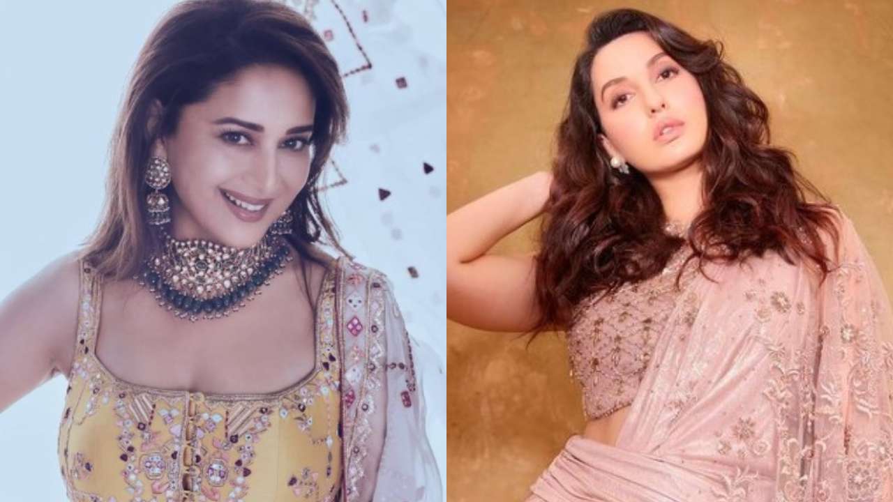 Sex Moves Madhuri Dixit - WATCH: Madhuri Dixit, Nora Fatehi perform hook steps of hit tracks  'Dilbar', 'Mera Piya Ghar Aya'