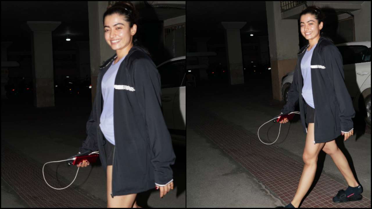 Rashmika Mandanna caught in a cheerful mood