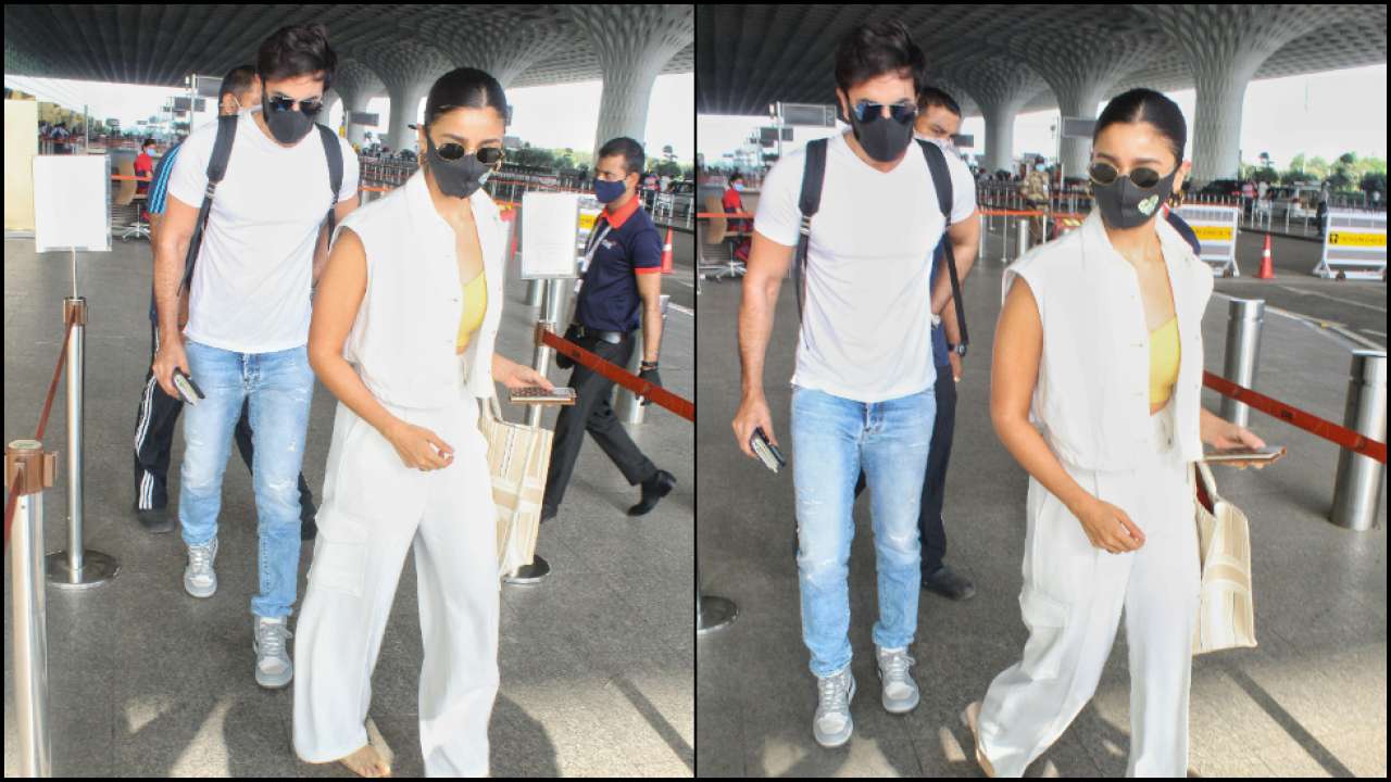 Alia Bhatt, Ranbir Kapoor Travel In Perfect Matching Summer Whites As  They're Reportedly Off To Maldives Post Their COVID-19 Recovery