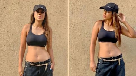 Nia Sharma flaunts her abs in the sports bra and ripped jeans