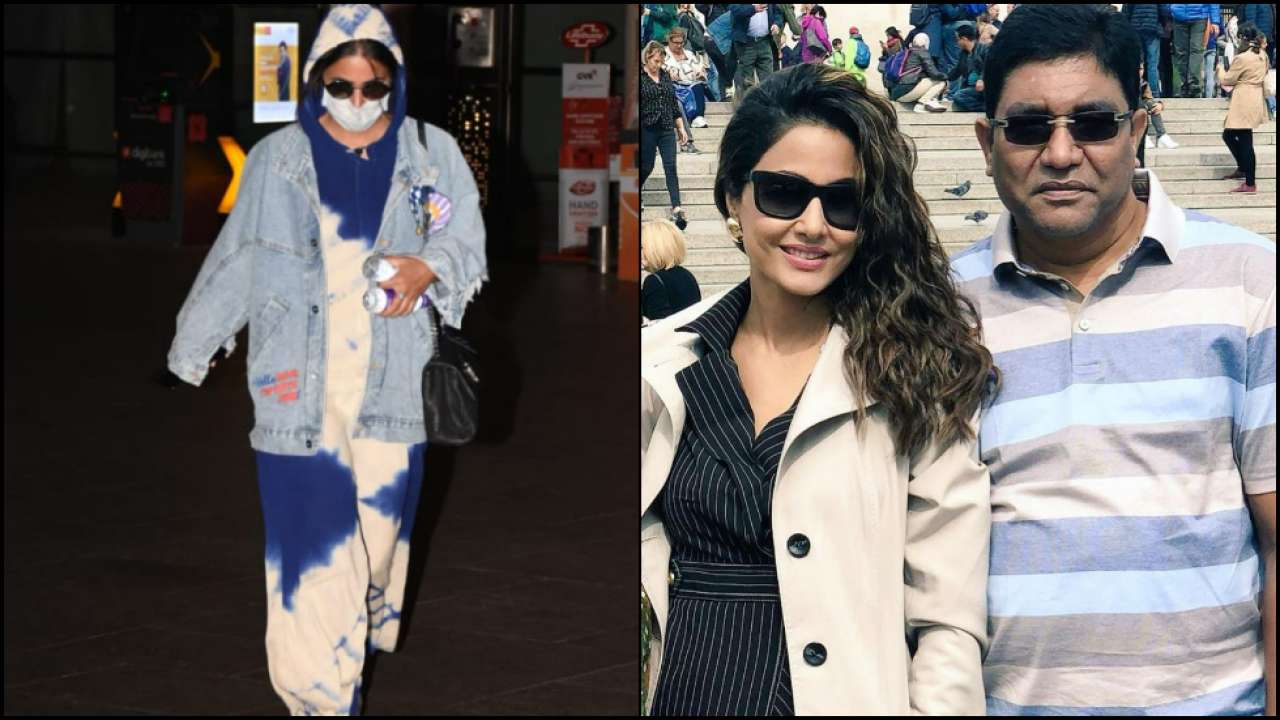 In Pics: Hina Khan reaches Mumbai from Kashmir after father's death