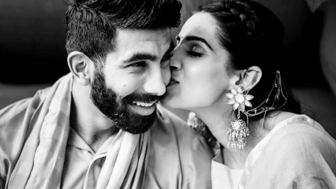 Jasprit Bumrah and Sanjana Ganesan