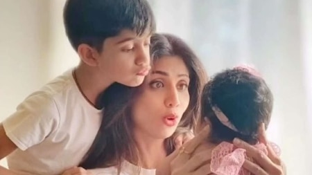 Shilpa Shetty Kundra with her children