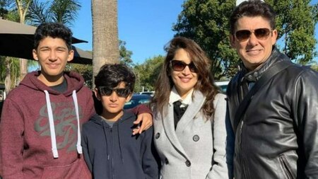 Madhuri Dixit with her sons