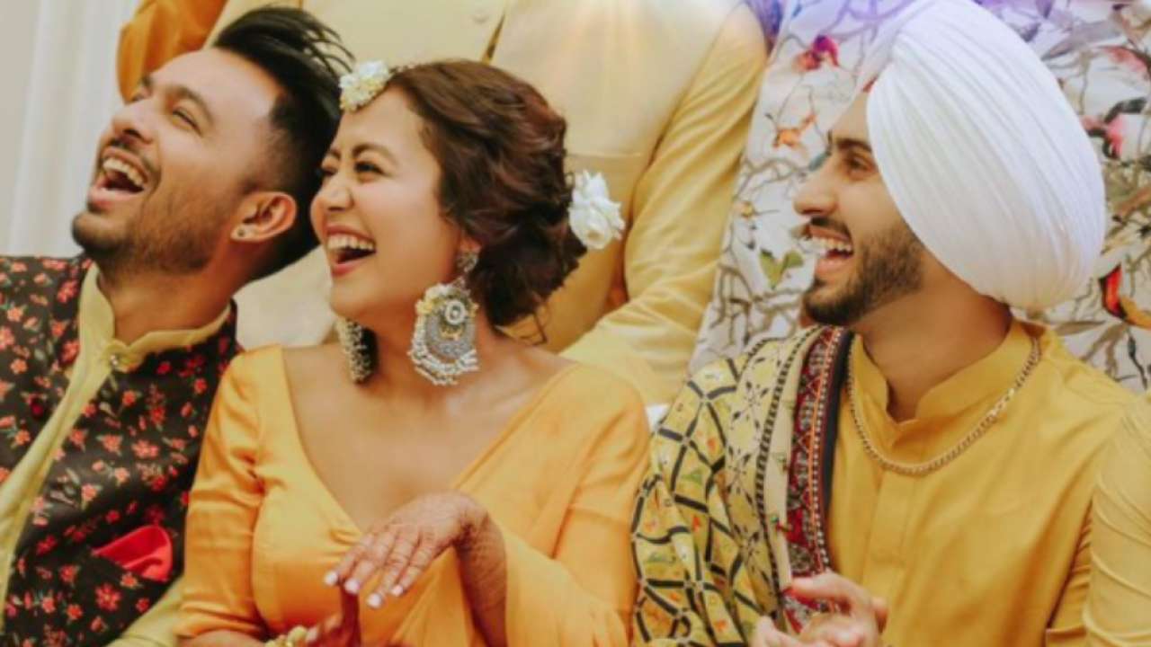 In pics: neha kakkar looks stunning in unseen photos from her haldi ceremony with rohanpreet singh