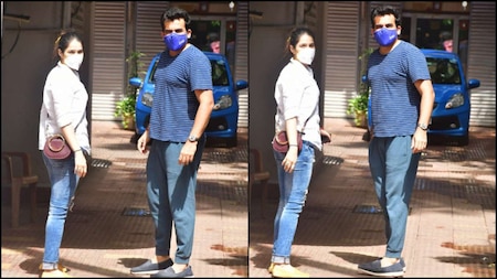 Zaheer Khan and Sagarika Ghatge didn't pose much for the paps