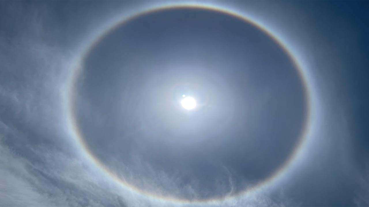 Halo, Rainbow, Sunlight Refraction & Ice Crystals