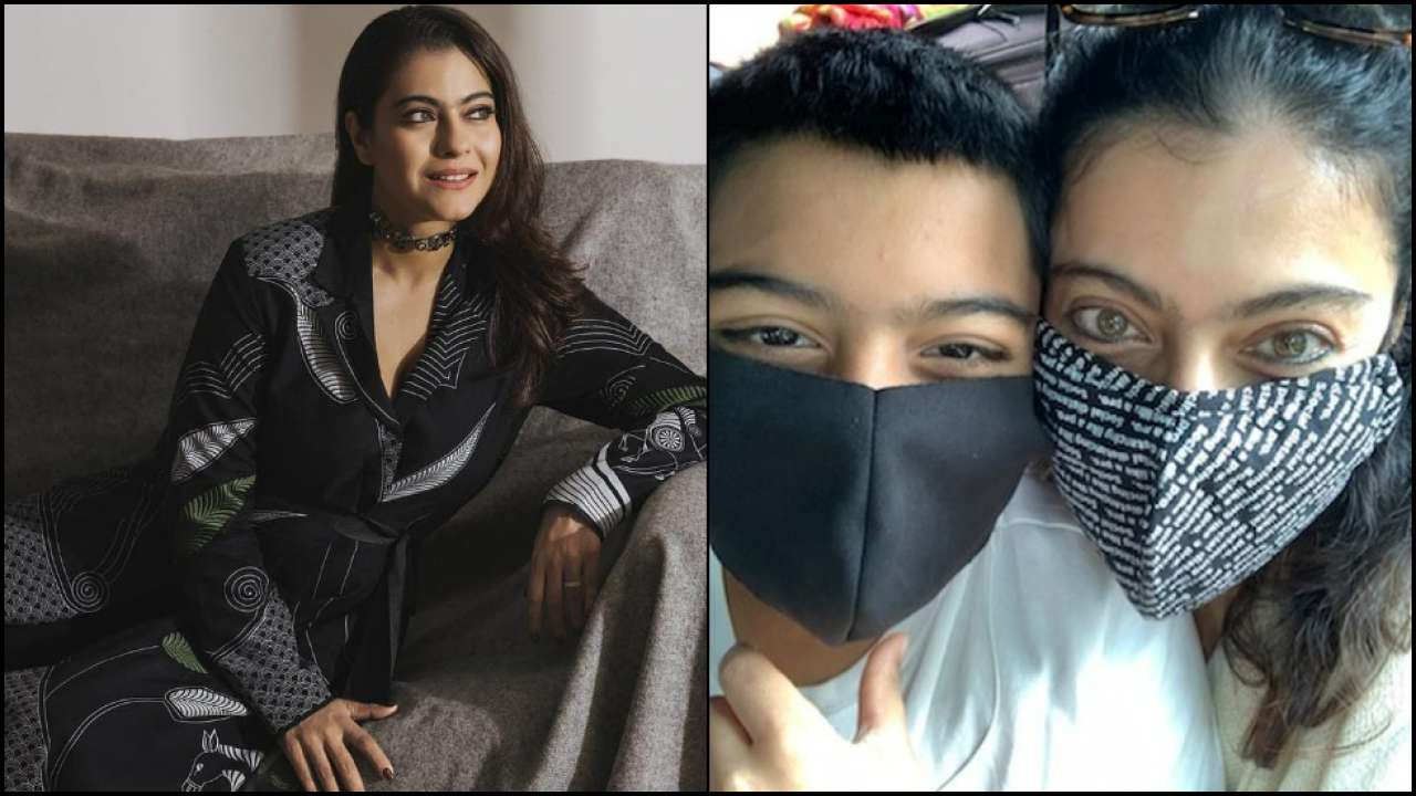 Kajol Devgan Nude Porn Hd Photo - Masked bandits' Kajol and son Yug Devgan pose for a cute selfie