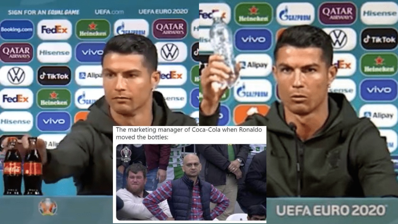 Euro 2020 Cristiano Ronaldo S Act Of Removing Coca Cola Bottles Leads To Hilarious Memefest