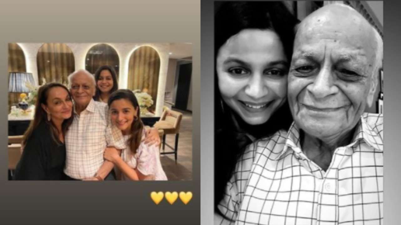 In Pics Alia Bhatt S Grandfather Turns 93 Beau Ranbir Kapoor Neetu Riddhima Attend Bash