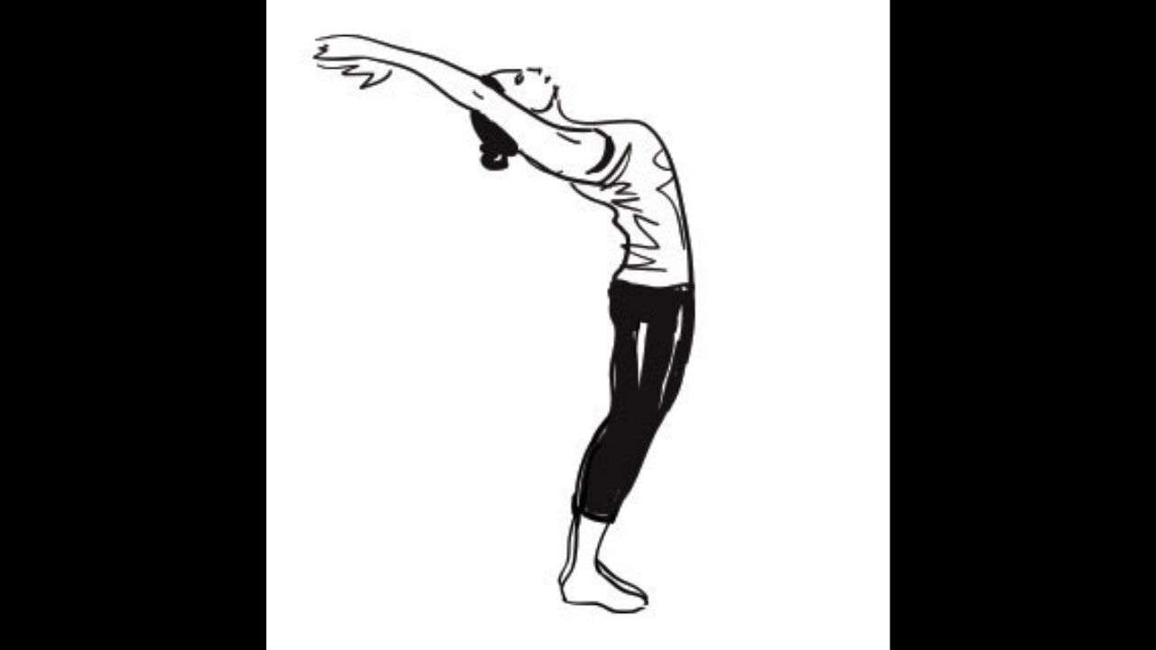 Step 2 Hasta Uttanasana or Raised arms pose