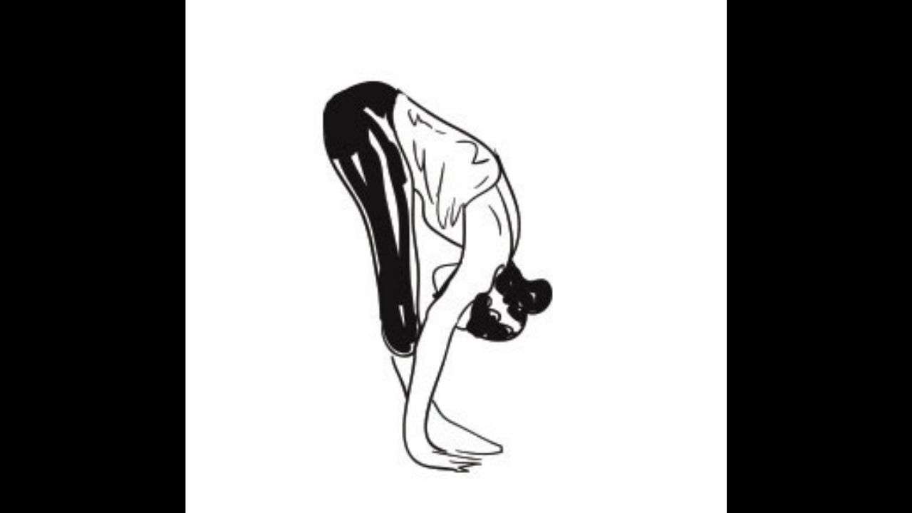 Step 10 Padahastasana or Standing forward bend