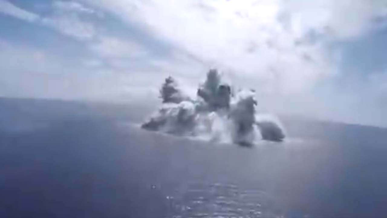 Massive explosion as US Navy sets off 40,000pound bomb in Atlantic