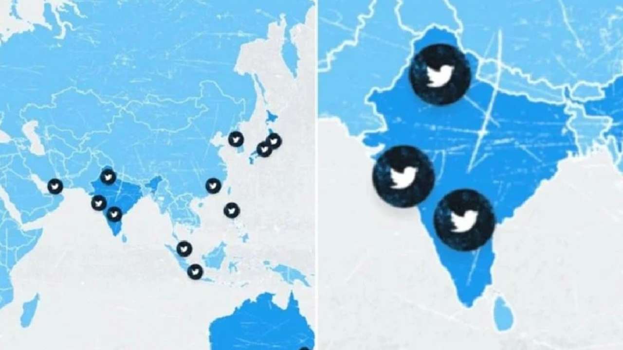 Distorted Map of India on Twitter