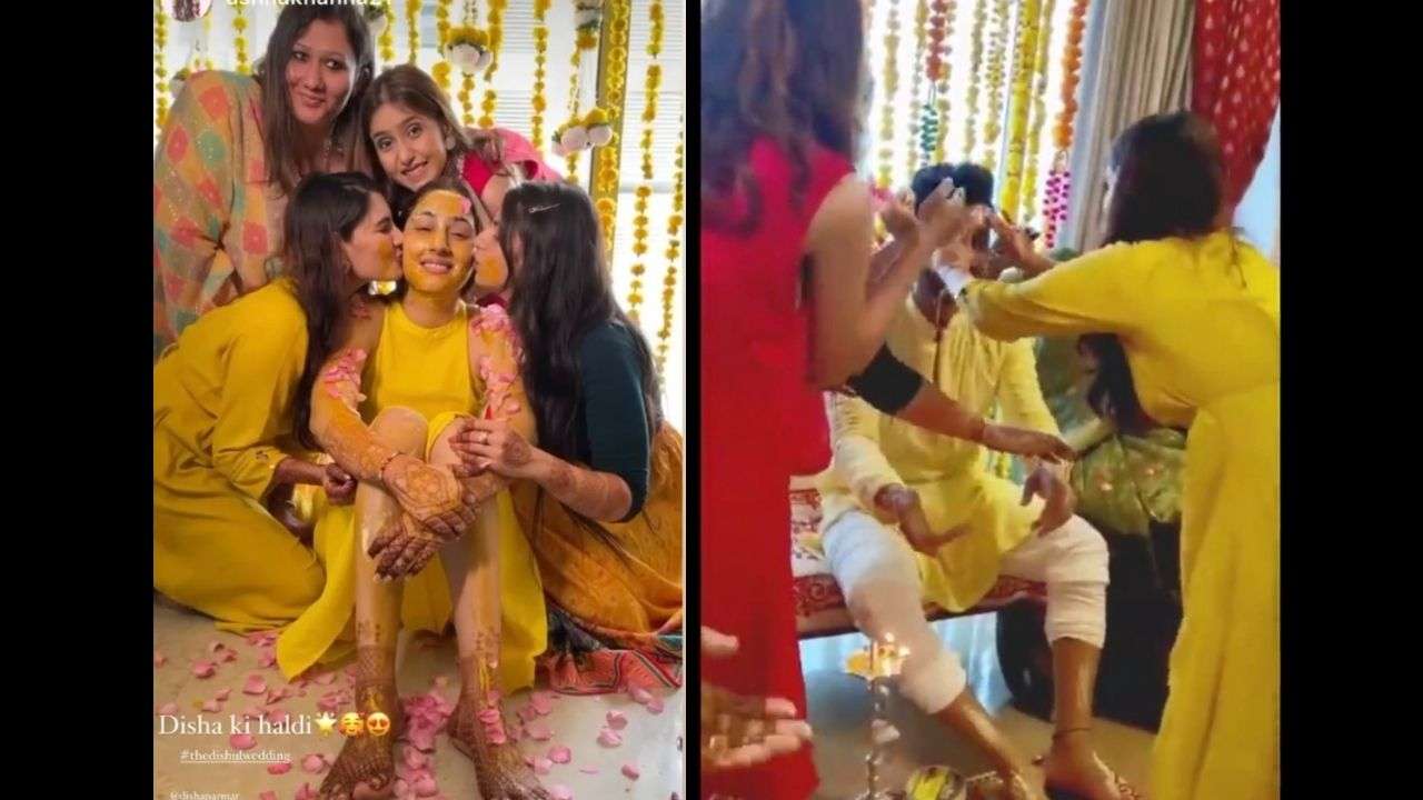 Disha Parmar's friends applied Haldi on Rahul Vaidya's face