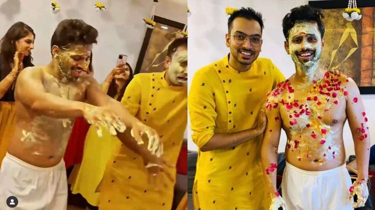 Rahul Vaidya looked super happy during his Haldi functions