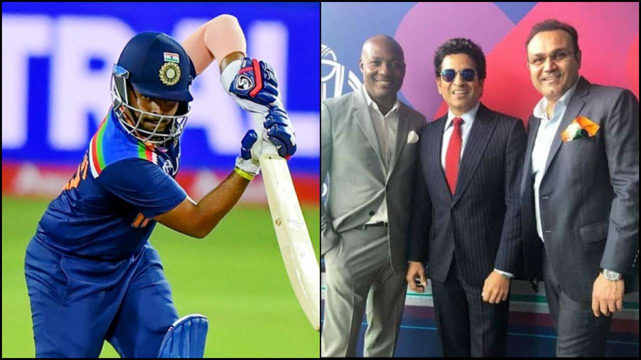 Prithvi Shaw, Virender Sehwag, Brian Lara, and Sachin Tendulkar